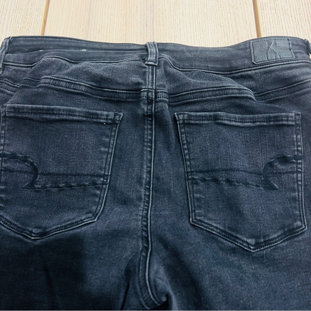 American eagle artist flare next level stretch dark wash denim jeans 14 long - Picture 5 of 16